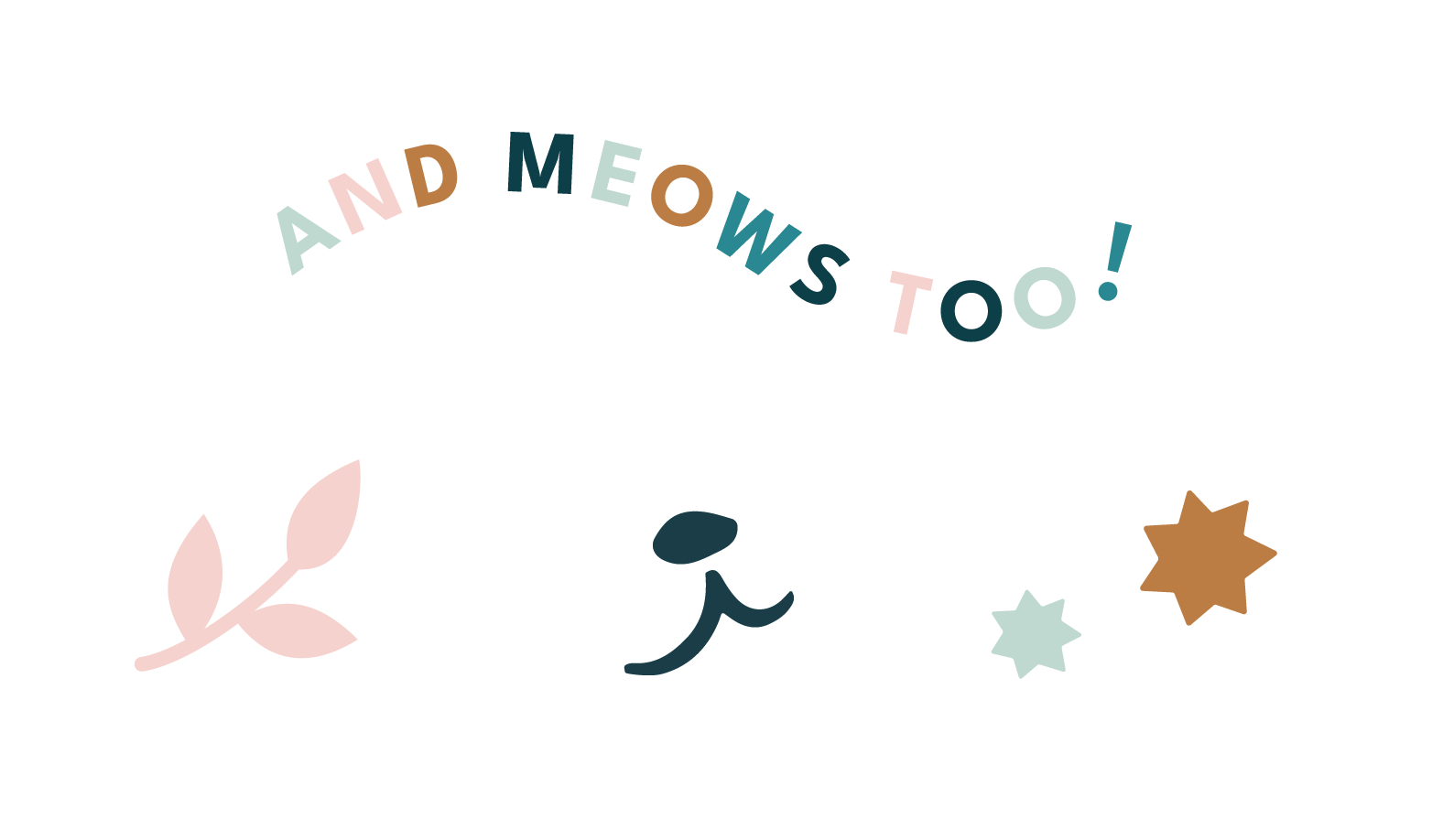 illustration elements for the Barks in the Zoo brand, featuring a small leafy branch, an animal nose and mouth, and some little star shapes. There's also wavy text reading 